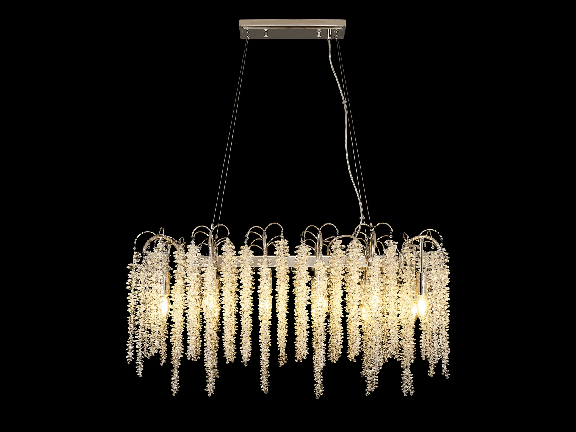 Wisteria Oval Pendant 12 Light Polished Nickel